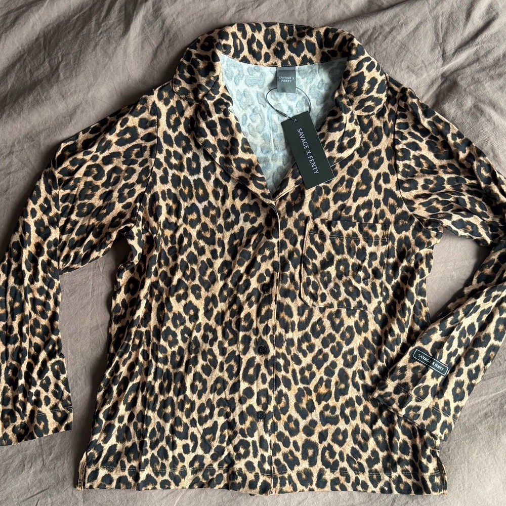 NWT Savage Fenty Leopard Pyjama Top
